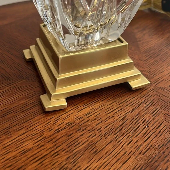 Waterford Crystal Finn Versailles Brass Table Lamp Authentic Waterford Shade - Picture 12 of 16